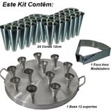 Forma Redonda Aluminio Para Pizza Cone 12cm com 24cones - Gastrobel
