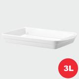 Forma Retangular com Alça 40 Porcelana Branca 40x24,5cm 3000ml Linha Calorama. Pode ser usado em microondas e Lava-Louça - Schmidt