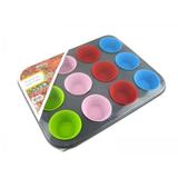 Forma Teflonada 12 cavidades c/12 formas de silicone - MALTA