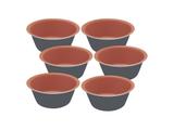 Formas para cupcake 6 peças bakery cinza aluminio com rev antiaderente e poliester tramontina