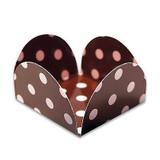 Forminha 4 Pétalas Marrom com Bolinha Rosa com 50 un. Miss Embalagens Rizzo Confeitaria