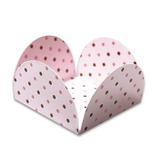 Forminha 4 Pétalas Rosa com Bolinha Marrom e Rosa com 50 un. Miss Embalagens Rizzo Confeitaria