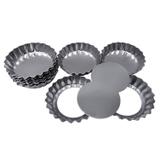 Forminha para Torta de Maçã com Fundo Falso em Alumínio 5,5 cm com 12 Peças Doupan