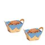 Forminha Tipo Cestinha Para Doces Xadrez Azul Para 1 Doce 24 unidades Cromus
