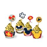 Forminha Wrapper para Cupcake Mickey Clássico 12 unidades Regina Festas