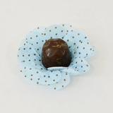 Forminhas para Doces Flor de Crepom Azul Poá Marrom c/ 40 unidades - Da festa