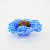 Forminhas para Doces Flor de Crepom Xadrez Azul Escuro c/ 40 unidades - Da festa