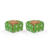 Forminhas para Doces Quadradas Cubo Coração Verde Claro e Branco 50 unidades - Giracor
