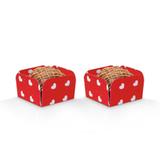 Forminhas para Doces Quadradas Cubo Coração Vermelho e Branco 50 unidades Eudora