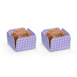 Forminhas para Doces Quadradas Cubo Poá Lilás e Branco 50 unidades - Festabox