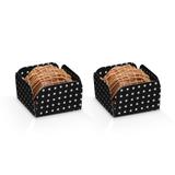 Forminhas para Doces Quadradas Cubo Poá Preto e Branco 50 unidades - Festabox