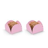 Forminhas para Doces Quadradas Listras Rosa e Branco 50 unidades - Festabox