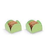 Forminhas para Doces Quadradas Listras Verde Claro e Branco 50 unidades - Festabox