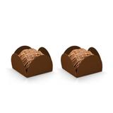 Forminhas para Doces Quadradas Marrom 50 unidades - Festabox