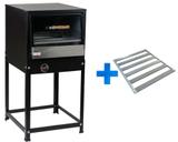 Forno Industrial à Gás 150 Litros 60x78 Tampa de Vidro com Grade Extra e Registro - Cristal aço