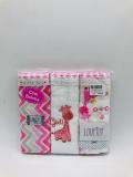 Fralda 70cm x 68cm Com Bainha Girafa Rosa - Minasrey Ref 5342