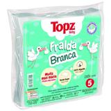 Fralda de pano topz cremer c/5 lisa branca