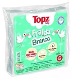 Fralda de pano topz cremer c/5 lisa branca