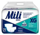 Fralda Geriatrica Adulto Mili Vita Tam XG 21 Fraldas com Gel Super Absorvente Conforto e Proteção