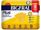 Fralda Geriátrica Bigfral Plus G - 16 Unidades