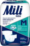 Fralda Geriátrica Mili Vita Tamanho M 1 Pacote com 9 fraldas com Super Gel Absorvente Mais Conforto