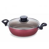 Frigideira Alumínio Antiaderente com Tampa de Vidro 22cm Paris Tramontina Vermelho