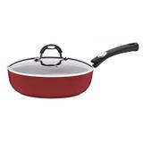 Frigideira Alumínio Antiaderente Funda com Tampa 24cm Mônaco Tramontina Vermelho
