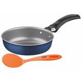 Frigideira Alumínio Antiaderente para Ovo 13cm com Espátula Breakfast Tramontina Azul
