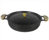 Frigideira Alumínio Fundido Batido Craqueada 36 Cm Preto - Diviforte
