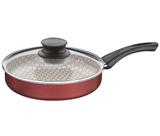 Frigideira Antiaderente com Tampa de Vidro Paris Tramontina - Vermelho / 22 Cm