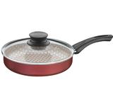 Frigideira Antiaderente com Tampa de Vidro Paris Tramontina - Vermelho / 24 Cm