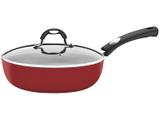 Frigideira Antiaderente com Tampa Tramontina - Alumínio Monaco Vermelha 28cm
