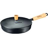 Frigideira De Ferro Fundido Com Tampa De Ferro 25cm Diâmetro - Panela mineira