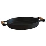 Frigideira de Ferro fundido sem tampa com alça de madeira 28 cm - LIBANEZA