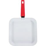 Frigideira Grelha Cerâmica 24cm Quadrada Casa do Chef Vermelho Bordô