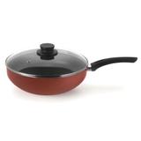 Frigideira n28 3,5L Wok Páprika c/ Tampa Vidro Multiflon