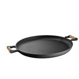 Frigideira paella de ferro fundido 48cm com alça fe madeira - LIBANEZA