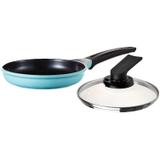 Frigideira Revestimento Cerâmico Azul Ø 20 cm Tampa Vidro - Roichen