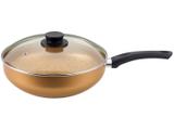 Frigideira Wok Antiaderente Multiflon 28cm - com Tampa Dourada Gold 30328