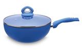 Frigideira Wok Ceramic Blue Marmorizado 28cm com tampa - Eirilar