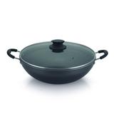 Frigideira Wok Nº 32 C/ Tampa E Antiaderente 33Cm Prata - Alumínio oliveira