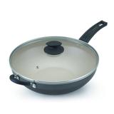 Frigideira Wok Nº 32 C/ Tampa E Antiaderente 33Cm Preto - Alumínio oliveira
