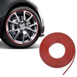 Friso Adesivo Protetor para Rodas de Liga Leve 8 Metros 8mm Vermelho Universal Guarnição Decorativa - Sanfil