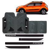 Friso lateral sandero stepway personalizado modelo original + jogo tapete - Sp acessórios