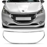 Friso Moldura Central Grade Dianteira Peugeot 208 2013 a 2016 Cromado Encaixe Sob Medida - Prime