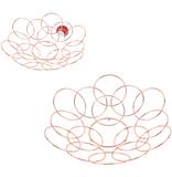 Fruteira / cesta de mesa aramado redonda circulos metalizado cobre / rose 32cm de ø - Wellmix