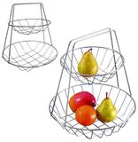 Fruteira de mesa aramado cromado 2 andares 31x29,5cm - Estilqui