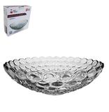 Fruteira de mesa de vidro redonda transparente bolha 23,5cm de ø na caixa - 20 comercial