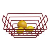 Fruteira de Mesa em Aço 40cmx35cm Domo House Vermelho