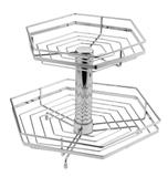 Fruteira De Mesa Hexagonal Sem Vidro - Prata com Metalico - SCH2411 - Aramados Schmidt